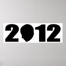 Silueta de Obama 2012 Impresiones