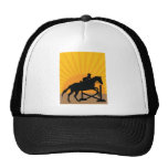Silueta de salto del caballo gorros  