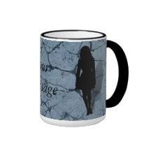 Silueta de una mujer tazas