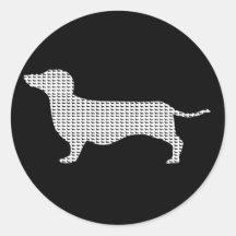 Silueta del Dachshund de muchos Pegatina Redonda