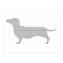 Silueta del Dachshund de muchos Postales
