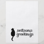 Silueta del gato de los saludos de la estación tarjeta publicitaria