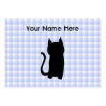 Silueta del gato negro que se sienta. En control a Tarjetas De Visita