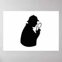 Silueta del investigador privado poster