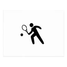 Silueta del jugador de tenis postal