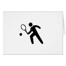 Silueta del jugador de tenis tarjeton