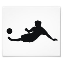 Silueta del negro del fútbol del fútbol impresiones fotográficas
