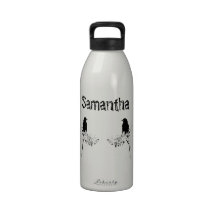 Silueta del pájaro botella de agua reutilizable