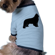 Silueta del perro de Terranova Camisas De Mascota