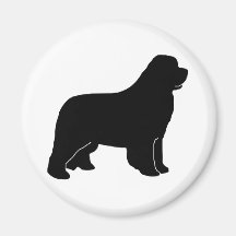 Silueta del perro de Terranova Imán Para Frigorifico