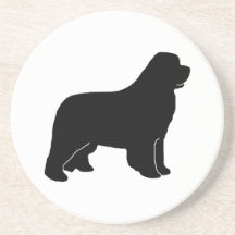 Silueta del perro de Terranova Posavasos Cerveza