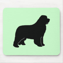 Silueta del perro de Terranova Tapetes De Ratón