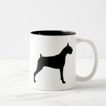Silueta del perro del boxeador taza de café
