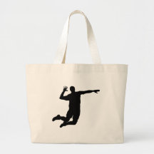 Silueta del punto del voleibol bolsas de mano