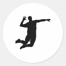 Silueta del punto del voleibol etiqueta