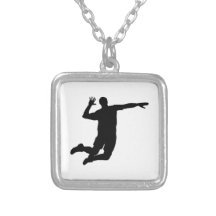 Silueta del punto del voleibol joyería