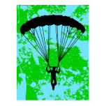 silueta del skydiver postal