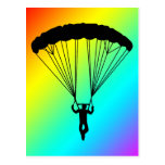 silueta del skydiver tarjetas postales