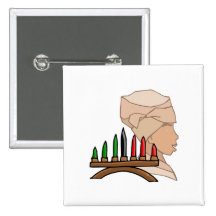 Silueta Kinara Kwanzaa Pin