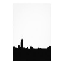 Silueta negra y blanca de Nueva York Papeleria De Diseño