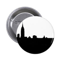 Silueta negra y blanca de Nueva York Pins