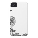 Silueta subió girasol floral de la rama de la flor iPhone 4 funda