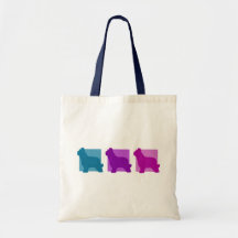 Siluetas coloridas de Briard Bolsas Lienzo