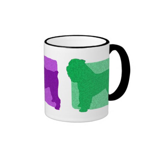 Siluetas coloridas de Bruselas Griffon Taza