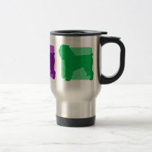 Siluetas coloridas de Bruselas Griffon Taza