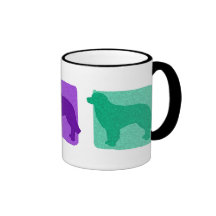 Siluetas coloridas de Hovawart Tazas De Café