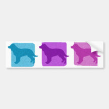 Siluetas coloridas del perro de aguas de agua amer pegatina de parachoque