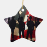 Siluetas militares patrióticas del soldado ornamento de navidad