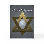Silver and gold Bar Mitzvah invitation Card