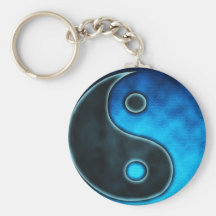 Símbolo azul de Yin Yang Llaveros