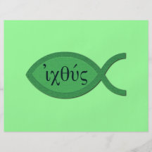 Símbolo cristiano de los pescados de IXOYE - perga Tarjetas Publicitarias