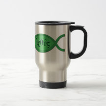 Símbolo cristiano de los pescados de IXOYE - perga Taza De Café