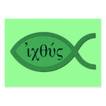 Símbolo cristiano de los pescados de IXOYE - tarje Plantilla De Tarjeta De Negocio