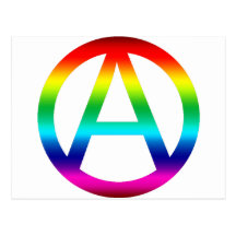Símbolo de la anarquía del arco iris tarjeta postal