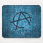 Símbolo de la anarquía en mousepad sucio azul de l