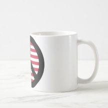 Símbolo de paz de la bandera americana taza de café