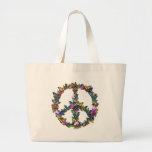 Símbolo de paz de la mariposa bolsas lienzo