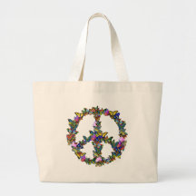 Símbolo de paz de la mariposa bolsas lienzo