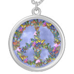 Símbolo de paz de la mariposa pendientes personalizados