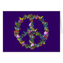 Símbolo de paz de la mariposa tarjeton
