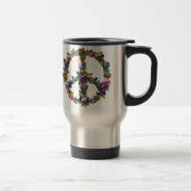 Símbolo de paz de la mariposa tazas de café