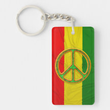 Símbolo de paz de Rasta Llaveros