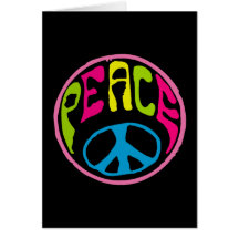 Símbolo de paz del Hippie Tarjetas