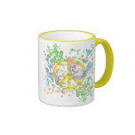 Símbolo de paz hermoso de la mariposa del KRW Tazas De Café
