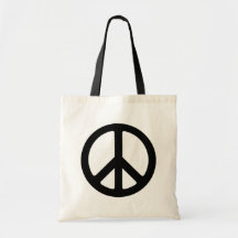 Símbolo de paz maravilloso negro clásico bolsa