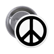 Símbolo de paz maravilloso negro clásico pins
